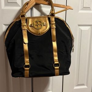 IMAN Black & Gold Large Purse/ carry on NWOT